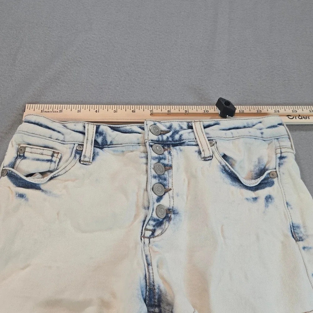 Altar'd State Denim Shorts‎ Womens 26/3 Light Acid Wash Frayed Hem Button Fly